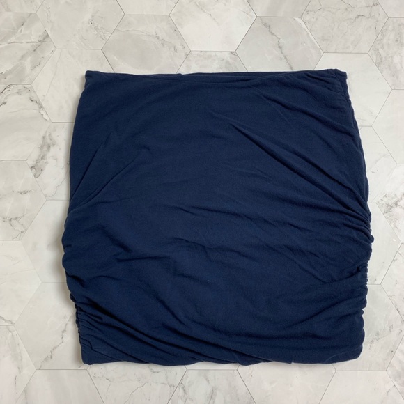 Splendid Ruched Side Mini Skirt Navy XS - Picture 4 of 8